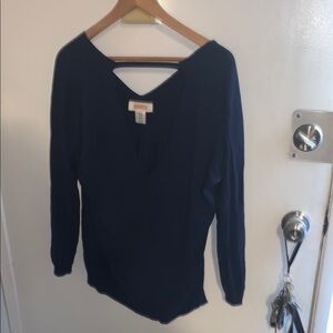 KONTATTO Navy Blue Long Sleeve Top Blouse